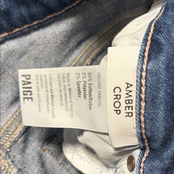 🎬PAIGE Dark Indigo Ankle Jeans amber CROP size 27 GUC - Picture 8 of 8